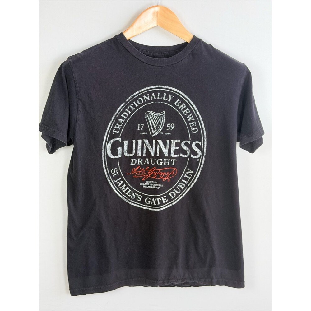 Guinness Mens Medium Black Graphic T Shirt St James Gate Dublin Beer Tee